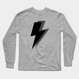 Black and Grey Lightning on a White Background Long Sleeve T-Shirt